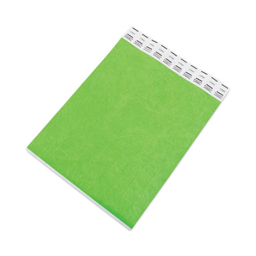 Image of Advantus 91122 Crowd Management Wristbands, Sequentially Numbered, 9.75" x 0.75", Neon Green, 500/Pack