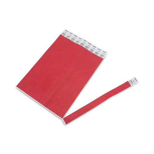 Image of Advantus 75441 Crowd Management Wristbands, Sequentially Numbered, 10" x 0.75", Red, 100/Pack