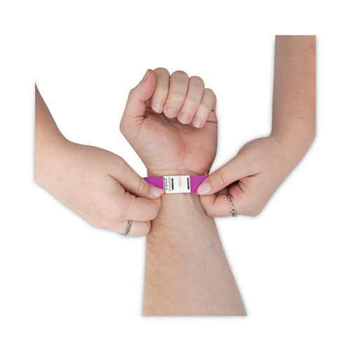 Image of Advantus 75440 Crowd Management Wristbands, Sequentially Numbered, 9.75" x 0.75", Purple, 100/Pack