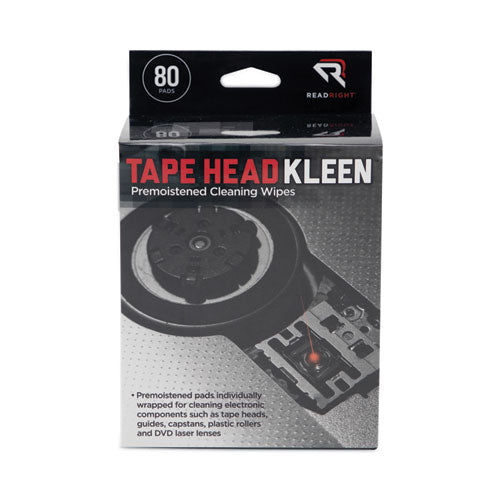 Image of Read RightÂ® Tape Head Kleen Pad, Individually Sealed Pads, 5 X 5, 80/box
