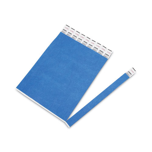 Image of Advantus 75442 Crowd Management Wristbands, Sequentially Numbered, 10" x 0.75", Blue, 100/Pack