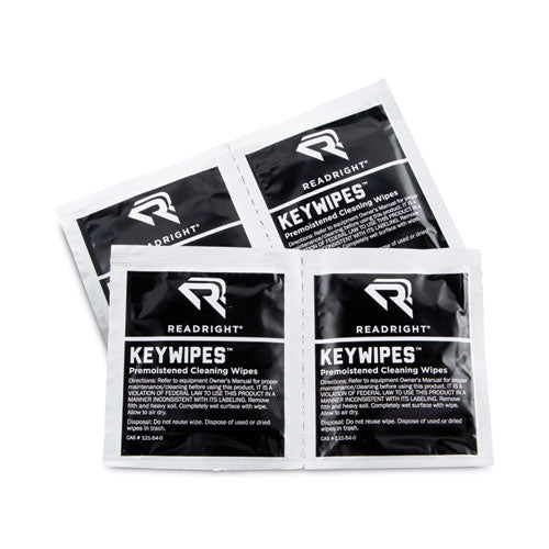 Image of Read Right® RR1233 KeyWipes Keyboard Wet Wipes, 6.88 x 5, Unscented, 18/Box
