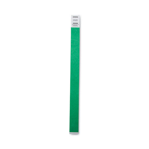 Image of Advantus 75443 Crowd Management Wristbands, Sequentially Numbered, 10" x 0.75", Green, 100/Pack