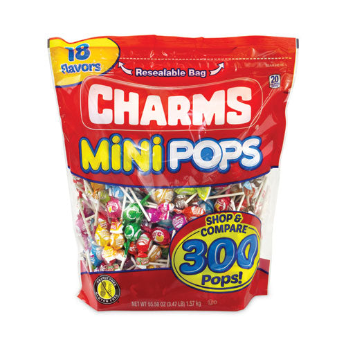 Image of Charms® 30006 Mini Pops, 3.74 lb Bag, Assorted Flavors, 300/Bag