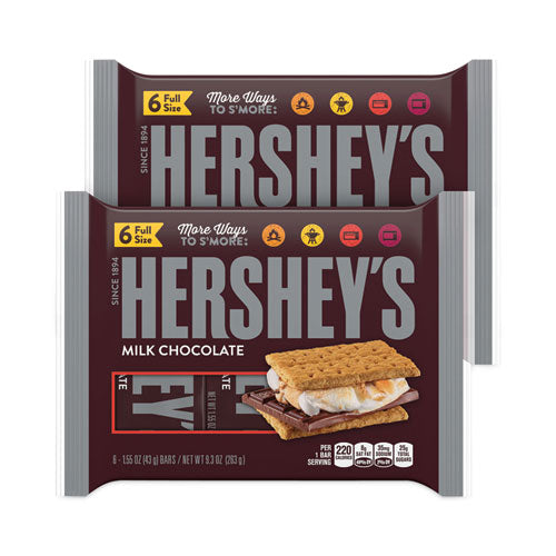 Image of Hershey®'s 29005 Milk Chocolate Bar, 1.55 oz Bar, 6 Bars/Pack, 2 Packs/Box