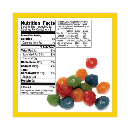 Image of Betty Crocker 14698 Fruit Gushers Fruit Snacks, Strawberry and Tropical Fruit Flavors, 0.8 oz, 42 Pouches/Carton