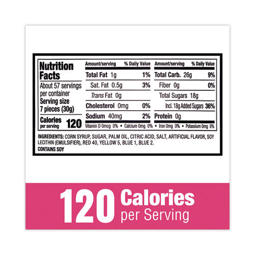 Image of Now and Later® 630550 Mixed Fruit Chews, Assorted Flavors, 60 oz Tub, 365 Pieces