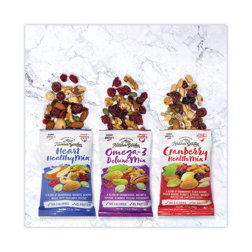 Image of Nature's Garden 8060 Healthy Trail Mix Snack Packs, 1.2 oz Pouch, 50 Pouches/Carton