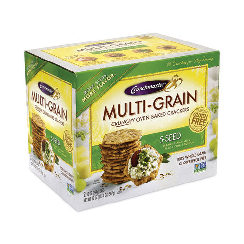 Image of Crunchmaster® 79 5-Seed Multi-Grain Crunchy Oven Baked Crackers, Whole Wheat, 10 oz Bag, 2 Bags/Box