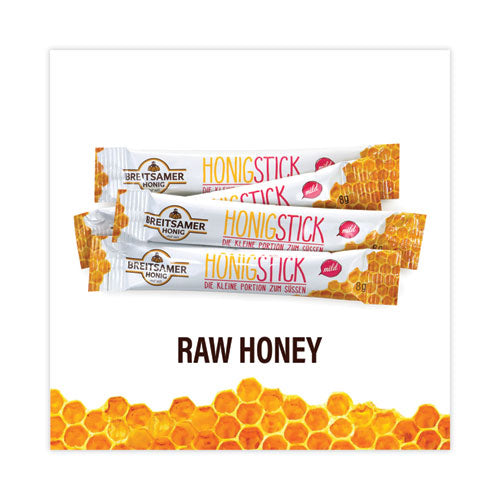 Image of Breitsamer Honig 156112 Raw Honey Sticks, 0.28 oz, 80 Sticks/Tub, 1 Tub/Carton