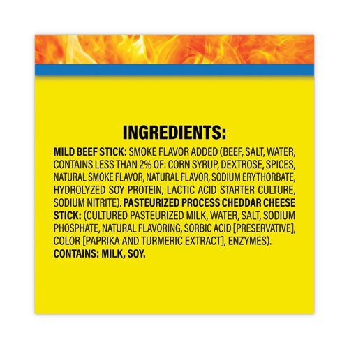 Image of Slim Jim® 11205 Beef and Cheese Meat Sticks, 1.5 oz Pack, 18/Carton
