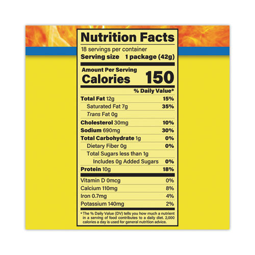 Image of Slim Jim® 11205 Beef and Cheese Meat Sticks, 1.5 oz Pack, 18/Carton