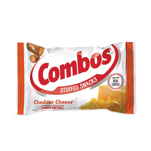 Image of Combos® 551138 Baked Snacks, 1.8 oz Bag, Cheddar Cheese Pretzel, 18 Bags/Carton