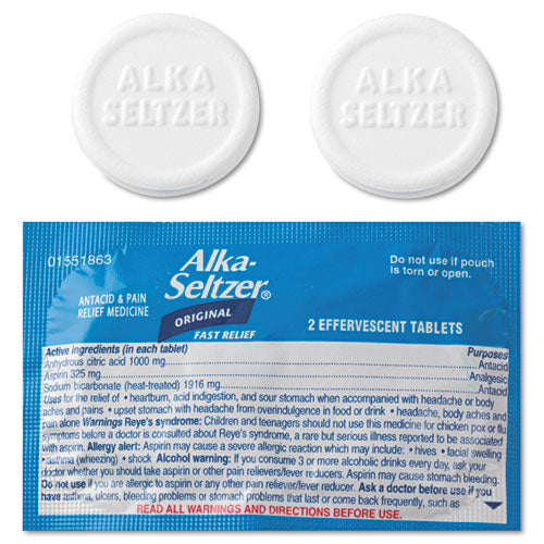 Image of Alka-Seltzer® 01829 Antacid And Pain Relief Medicine, Two-Pack, 50 Packs/box