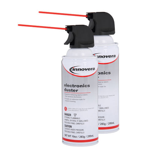 Image of Innovera® IVR10012 Compressed Air Duster Cleaner, 10 Oz Can, 2/pack