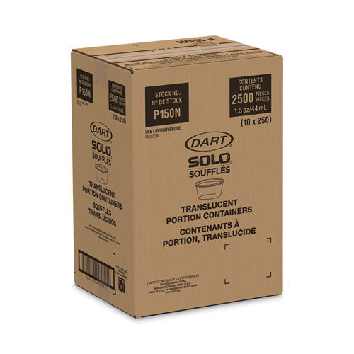 Image of Dart® P150N Polystyrene Portion Cups, 1.5 oz, Plastic, Translucent, 2,500/Carton
