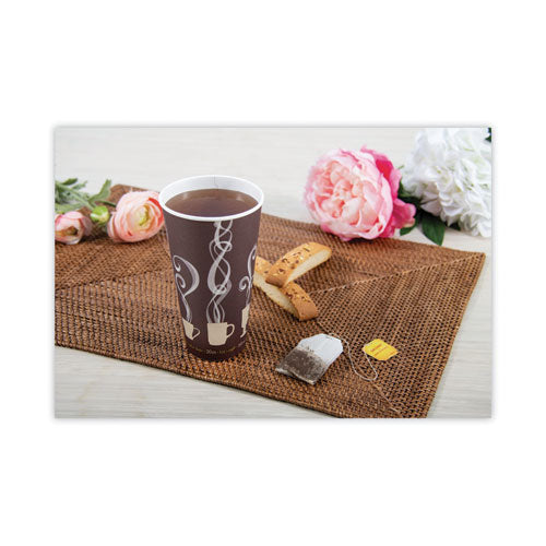 Image of SOLO® DWTG20ST Thermoguard Insulated Paper Hot Cups, 20 oz, Steam Print Design, 600/Carton