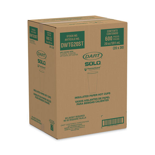 Image of SOLO® DWTG20ST Thermoguard Insulated Paper Hot Cups, 20 oz, Steam Print Design, 600/Carton