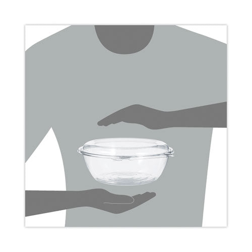 Image of Dart® CTR48BD SafeSeal Tamper-Resistant, Tamper-Evident Bowls with Dome Lid, 48 oz, 8.9" Diameter x 3.4" h, Clear, Plastic, 100/Carton