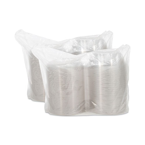 Image of Dart® CTR48BD SafeSeal Tamper-Resistant, Tamper-Evident Bowls with Dome Lid, 48 oz, 8.9" Diameter x 3.4" h, Clear, Plastic, 100/Carton