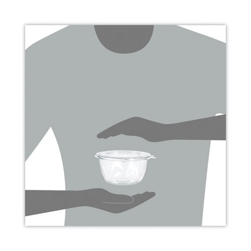 Image of Dart® CTR16BF SafeSeal Tamper-Resistant, Tamper-Evident Bowls with Flat Lid, 16 oz, 5.5" Diameter x 2.7" h, Clear, Plastic, 240/Carton