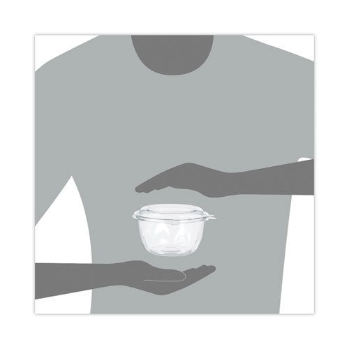 Image of Dart® CTR16BD SafeSeal Tamper-Resistant, Tamper-Evident Bowls with Dome Lid, 16 oz, 5.5" Diameter x 3.1" h, Clear, Plastic, 240/Carton