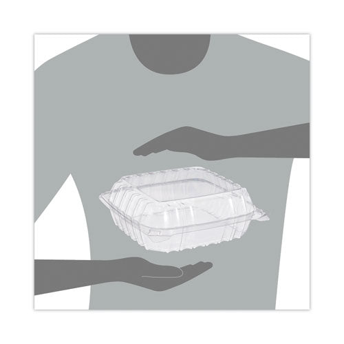 Image of Dart® C90PST1 ClearSeal Hinged-Lid Plastic Containers, 8.3 x 8.3 x 3, Clear, Plastic, 250/Carton