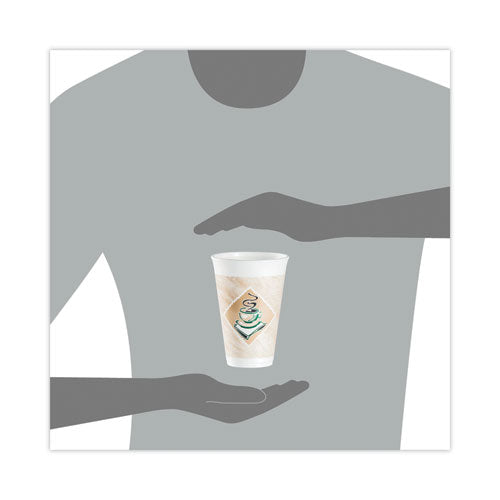 Image of Dart® 16X16G Cafe G Foam Hot/cold Cups, 16 Oz, Brown/green/white, 1,000/carton