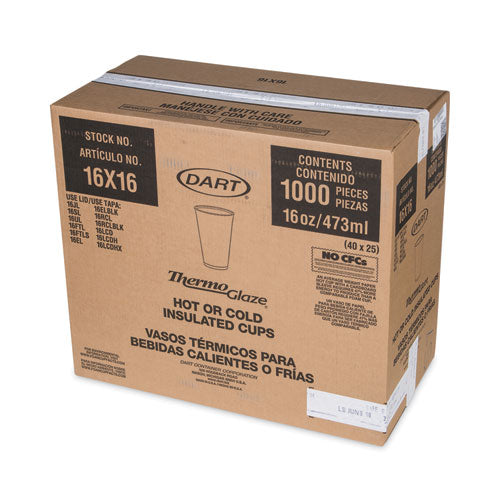 Image of Dart® 16X16G Cafe G Foam Hot/cold Cups, 16 Oz, Brown/green/white, 1,000/carton