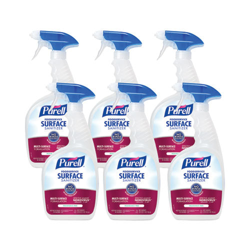 Image of PURELL® 3341-06-RTL Foodservice Surface Sanitizer3, Fragrance Free, 32 oz Bottle with Spray Trigger Attached, 6/Carton