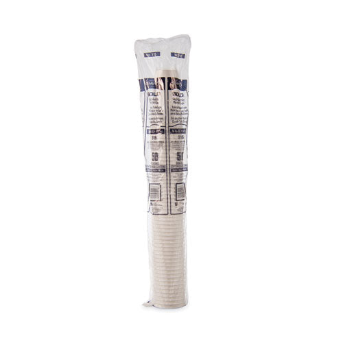 Image of SOLO® 316W-2050 Single-Sided Poly Paper Hot Cups, 16 oz, White, 50/Sleeve, 20 Sleeves/Carton