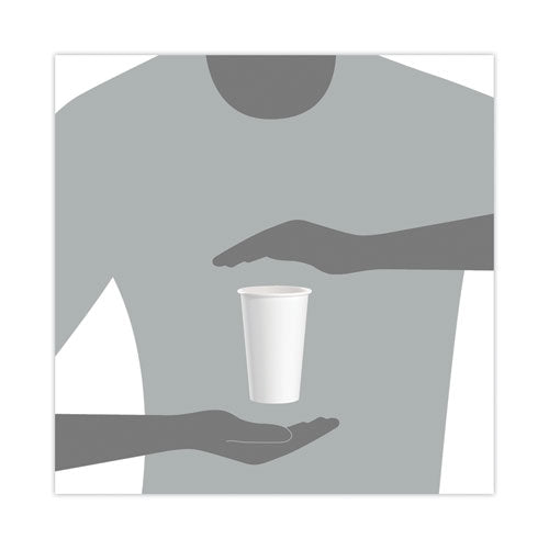 Image of SOLO® 316W-2050 Single-Sided Poly Paper Hot Cups, 16 oz, White, 50/Sleeve, 20 Sleeves/Carton