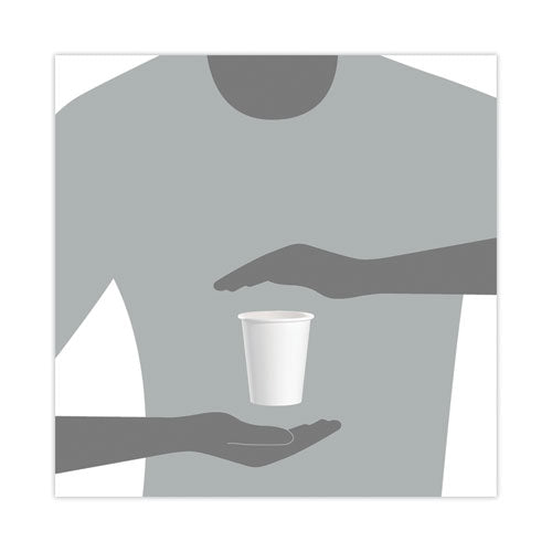 Image of SOLO® 370W-2050 Single-Sided Poly Paper Hot Cups, 10 oz, White, 50/Sleeve, 20 Sleeves/Carton
