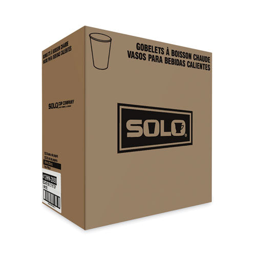 Image of SOLO® 412WN-2050 Single-Sided Poly Paper Hot Cups, 12 Oz, White, 50/bag, 20 Bags/carton