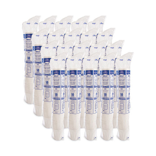 Image of SOLO® 510W Single-Sided Poly Paper Hot Cups, 10 Oz, White, 1,000/carton