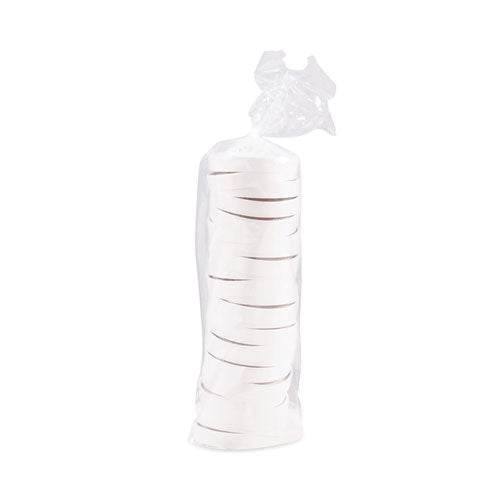 Image of SOLO® CH16A-4000 Paper Lids for Food Containers, For 16 oz Containers, Vented, 3.9" Diameter x 0.9" h, White, 25/Bag, 20 Bags/Carton