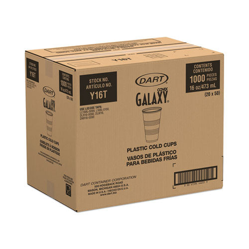 Image of Dart® Y16T High-Impact Polystyrene Cold Cups, 16 oz, Plastic, Translucent, 50/Pack
