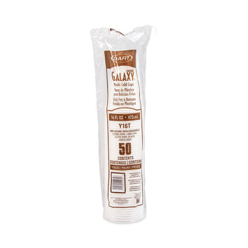Image of Dart® Y16T High-Impact Polystyrene Cold Cups, 16 oz, Plastic, Translucent, 50/Pack