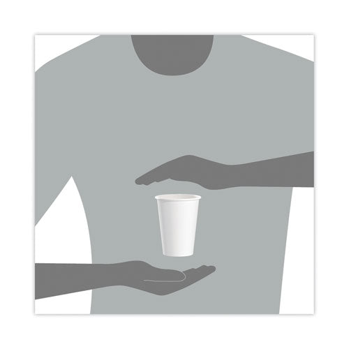 Image of SOLO® 412WN-2050 Single-Sided Poly Paper Hot Cups, 12 Oz, White, 50/bag, 20 Bags/carton