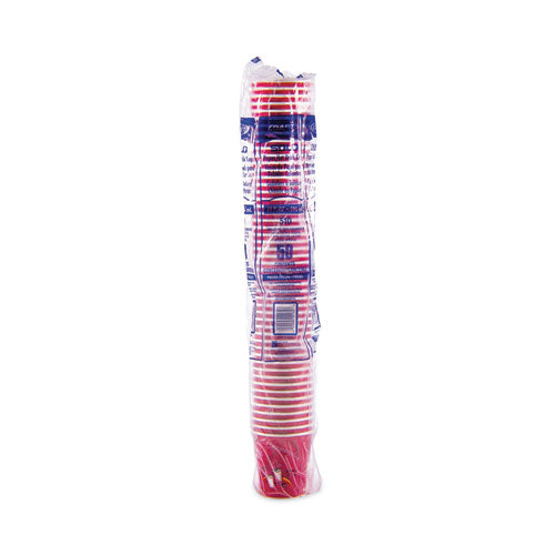 Image of SOLO® 510SI Paper Hot Drink Cups in Bistro Design, 3.54" Diameter x 3.61" h, 10 oz, Maroon, 1,000/Carton