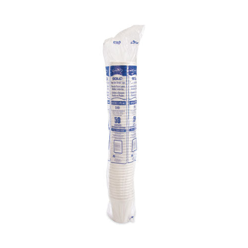 Image of SOLO® 510W Single-Sided Poly Paper Hot Cups, 10 Oz, White, 1,000/carton