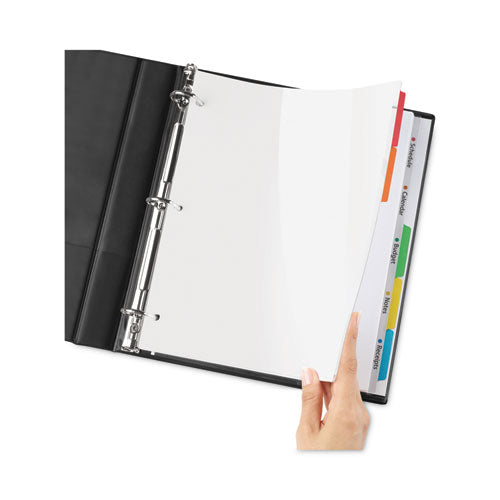 Image of Avery® 16740 Clear Easy View Plastic Dividers With Multicolored Tabs And Sheet Protector, 5-Tab, 11 X 8.5, Clear, 1 Set