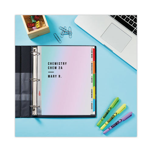 Image of Avery® 16740 Clear Easy View Plastic Dividers With Multicolored Tabs And Sheet Protector, 5-Tab, 11 X 8.5, Clear, 1 Set