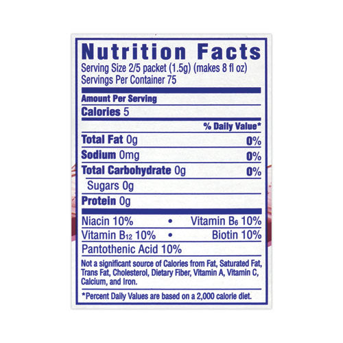 Image of Crystal Light® 0 On-The-Go Sugar-Free Drink Mix, Wild Strawberry Energy, 0.13 oz Single-Serving, 30/Pack, 2 Packs/Carton