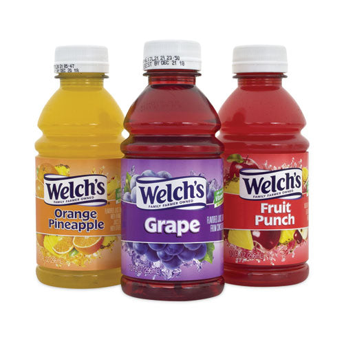 Image of Welch's® 47910 Fruit Juice Variety Pack, Fruit Punch, Grape, and Orange Pineapple, 10 oz Bottles, 24/Carton