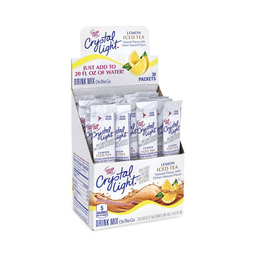 Image of Crystal Light® 0 On-The-Go Sugar-Free Drink Mix, Iced Tea, 0.08 oz Single-Serving Tubes, 30/Box, 2 Boxes/Carton