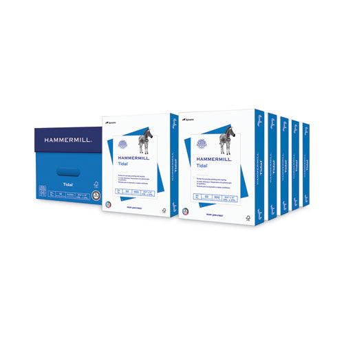 Image of Hammermill® 16200-8 Tidal Print Paper, 92 Bright, 20 lb Bond Weight, 8.5 x 11, White, 500 Sheets/Ream, 10 Reams/Carton