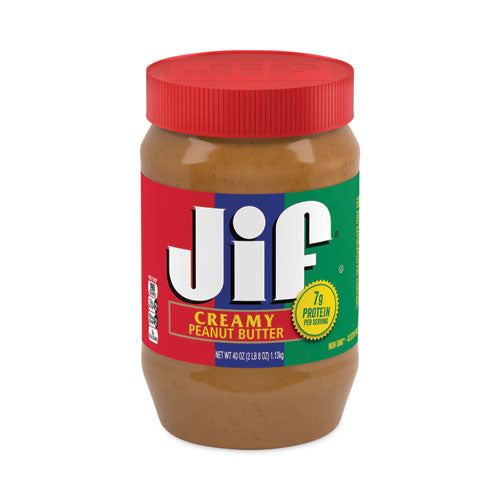 Image of Jif® 5150072001 Creamy Peanut Butter, 40 oz Jar, 2/Pack