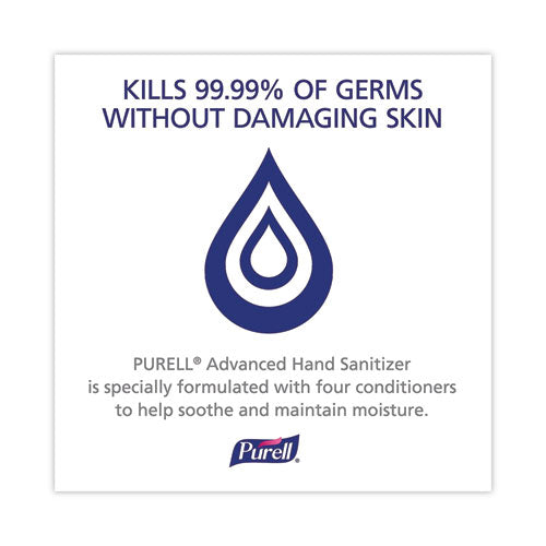 Image of PURELL® 9630-12-125CT-NS Advanced Hand Sanitizer Single Use, Gel, 1.2 mL, Packet, Fragrance-Free, 125/Box
