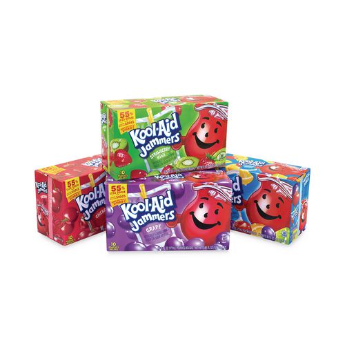 Image of Kool-Aid 4769 Jammers Juice Pouch Variety Pack, 6 oz Pouch, 40/Carton
